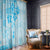 Fiji Masi With Hibiscus Tapa Tribal Window Curtain Sky Blue Pastel LT01 - Polynesian Pride