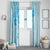 Fiji Masi With Hibiscus Tapa Tribal Window Curtain Sky Blue Pastel LT01 - Polynesian Pride