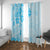 Fiji Masi With Hibiscus Tapa Tribal Window Curtain Sky Blue Pastel LT01 With Grommets Blue - Polynesian Pride