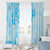 Fiji Masi With Hibiscus Tapa Tribal Window Curtain Sky Blue Pastel LT01 - Polynesian Pride