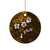 Fiji Masi With Hibiscus Tapa Tribal Ceramic Ornament Gold Version LT01 - Polynesian Pride