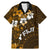 Fiji Masi With Hibiscus Tapa Tribal Family Matching Mermaid Dress and Hawaiian Shirt Gold Version LT01 Dad's Shirt - Short Sleeve Gold - Polynesian Pride