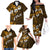 Fiji Masi With Hibiscus Tapa Tribal Family Matching Off Shoulder Long Sleeve Dress and Hawaiian Shirt Gold Version LT01 - Polynesian Pride