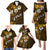 Fiji Masi With Hibiscus Tapa Tribal Family Matching Puletasi Dress and Hawaiian Shirt Gold Version LT01 - Polynesian Pride