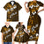 Fiji Masi With Hibiscus Tapa Tribal Family Matching Short Sleeve Bodycon Dress and Hawaiian Shirt Gold Version LT01 - Polynesian Pride