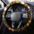 Fiji Masi With Hibiscus Tapa Tribal Steering Wheel Cover Gold Version