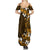 Fiji Masi With Hibiscus Tapa Tribal Summer Maxi Dress Gold Version LT01 - Polynesian Pride