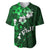 Fiji Masi Baseball Jersey Fijian Hibiscus Tapa Green Version LT01 Green - Polynesian Pride