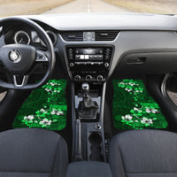 Fiji Masi Car Mats Fijian Hibiscus Tapa Green Version LT01 - Polynesian Pride