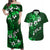 Fiji Masi Couples Matching Off Shoulder Maxi Dress and Hawaiian Shirt Fijian Hibiscus Tapa Green Version LT01 Green - Polynesian Pride