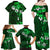 Fiji Masi Family Matching Off Shoulder Maxi Dress and Hawaiian Shirt Fijian Hibiscus Tapa Green Version LT01 - Polynesian Pride