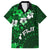 Fiji Masi Family Matching Off Shoulder Short Dress and Hawaiian Shirt Fijian Hibiscus Tapa Green Version LT01 Dad's Shirt - Short Sleeve Green - Polynesian Pride