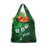 Fiji Masi Grocery Bag Fijian Hibiscus Tapa Green Version LT01 1-pack One Size Green - Polynesian Pride