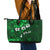 Fiji Masi Leather Tote Bag Fijian Hibiscus Tapa Green Version LT01 - Polynesian Pride