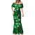 Fiji Masi Mermaid Dress Fijian Hibiscus Tapa Green Version LT01 - Polynesian Pride