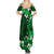 Fiji Masi Summer Maxi Dress Fijian Hibiscus Tapa Green Version LT01 - Polynesian Pride