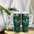 Fiji Masi Tumbler With Handle Fijian Hibiscus Tapa Green Version