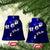 Fiji Masi Ceramic Ornament Fijian Hibiscus Navy Blue Gold Version LT01 Bell Flake Blue - Polynesian Pride