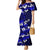 Fiji Masi Family Matching Mermaid Dress and Hawaiian Shirt Fijian Hibiscus Navy Blue Gold Version LT01 Mom's Dress Blue - Polynesian Pride