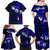 Fiji Masi Family Matching Off Shoulder Maxi Dress and Hawaiian Shirt Fijian Hibiscus Navy Blue Gold Version LT01 - Polynesian Pride