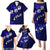 Fiji Masi Family Matching Puletasi Dress and Hawaiian Shirt Fijian Hibiscus Navy Blue Gold Version LT01 - Polynesian Pride