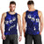 Fiji Masi Men Tank Top Fijian Hibiscus Navy Blue Gold Version LT01 - Polynesian Pride