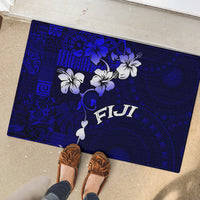 Fiji Masi Rubber Doormat Fijian Hibiscus Navy Blue Gold Version LT01 - Polynesian Pride