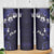 Fiji Masi Skinny Tumbler Fijian Hibiscus Tapa Navy Blue Version