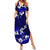 Fiji Masi Summer Maxi Dress Fijian Hibiscus Navy Blue Gold Version LT01 Women Blue - Polynesian Pride