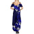 Fiji Masi Summer Maxi Dress Fijian Hibiscus Navy Blue Gold Version LT01 - Polynesian Pride