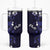 Fiji Masi Tumbler With Handle Fijian Hibiscus Tapa Navy Blue Version