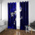 Fiji Masi Window Curtain Fijian Hibiscus Navy Blue Gold Version LT01 With Grommets Blue - Polynesian Pride