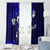 Fiji Masi Window Curtain Fijian Hibiscus Navy Blue Gold Version LT01 - Polynesian Pride