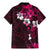 Fiji Masi Family Matching Mermaid Dress and Hawaiian Shirt Fijian Hibiscus Tapa Pink Version LT01 - Polynesian Pride