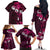 Fiji Masi Family Matching Off Shoulder Long Sleeve Dress and Hawaiian Shirt Fijian Hibiscus Tapa Pink Version LT01 - Polynesian Pride