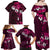 Fiji Masi Family Matching Off Shoulder Maxi Dress and Hawaiian Shirt Fijian Hibiscus Tapa Pink Version LT01 - Polynesian Pride