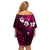 Fiji Masi Family Matching Off Shoulder Short Dress and Hawaiian Shirt Fijian Hibiscus Tapa Pink Version LT01 - Polynesian Pride