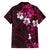 Fiji Masi Family Matching Puletasi Dress and Hawaiian Shirt Fijian Hibiscus Tapa Pink Version LT01 - Polynesian Pride