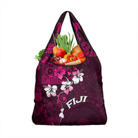 Fiji Masi Grocery Bag Fijian Hibiscus Tapa Pink Version LT01 1-pack One Size Pink - Polynesian Pride