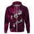 Fiji Masi Hoodie Fijian Hibiscus Tapa Pink Version LT01 Zip Hoodie Pink - Polynesian Pride