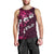 Fiji Masi Men Tank Top Fijian Hibiscus Tapa Pink Version LT01 - Polynesian Pride