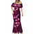 Fiji Masi Mermaid Dress Fijian Hibiscus Tapa Pink Version LT01 - Polynesian Pride