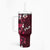 Fiji Masi Tumbler With Handle Fijian Hibiscus Tapa Pink Version