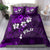 Fiji Masi Bedding Set Fijian Hibiscus Tapa Purple Version LT01 - Polynesian Pride