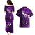 Fiji Masi Couples Matching Puletasi Dress and Hawaiian Shirt Fijian Hibiscus Tapa Purple Version LT01 - Polynesian Pride