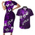 Fiji Masi Couples Matching Short Sleeve Bodycon Dress and Hawaiian Shirt Fijian Hibiscus Tapa Purple Version LT01 Purple - Polynesian Pride