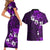 Fiji Masi Couples Matching Short Sleeve Bodycon Dress and Hawaiian Shirt Fijian Hibiscus Tapa Purple Version LT01 - Polynesian Pride