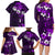 Fiji Masi Family Matching Long Sleeve Bodycon Dress and Hawaiian Shirt Fijian Hibiscus Tapa Purple Version LT01 - Polynesian Pride