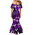 Fiji Masi Family Matching Mermaid Dress and Hawaiian Shirt Fijian Hibiscus Tapa Purple Version LT01 - Polynesian Pride