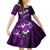 Fiji Masi Family Matching Off Shoulder Long Sleeve Dress and Hawaiian Shirt Fijian Hibiscus Tapa Purple Version LT01 Daughter's Dress Purple - Polynesian Pride